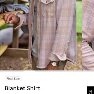 Outerknown Lilac Light Brown Plaid Blanket Shirt